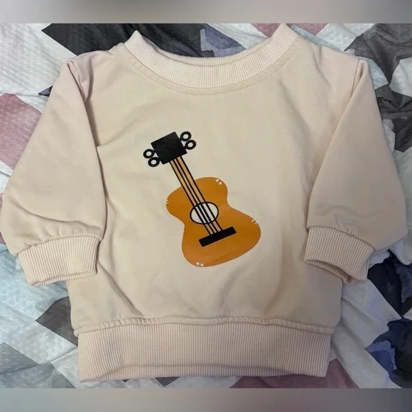MiniOlie Baby Guitar 2PC Set in Beige - Picture 2 of 5